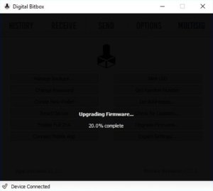 Digital Bitbox Firmware Update Status