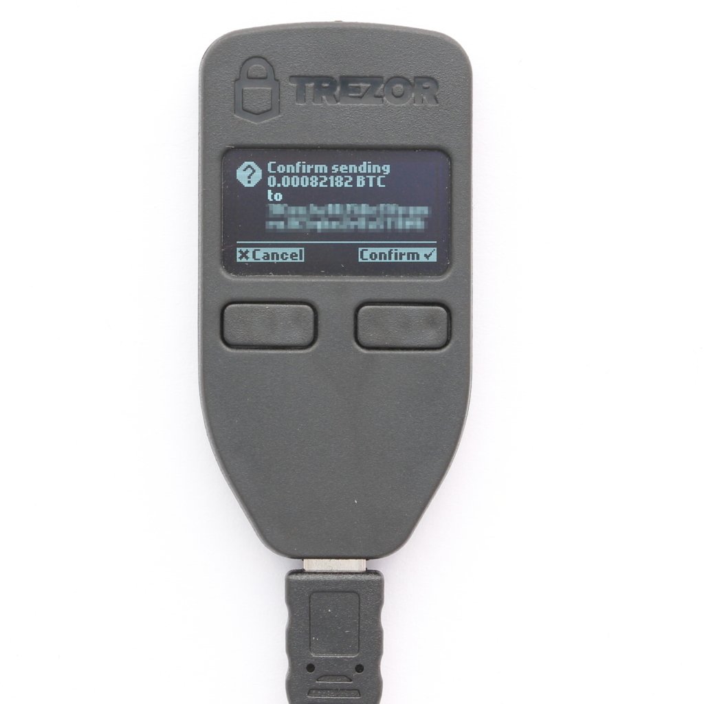 TREZOR Send Confirmation hardware wallet