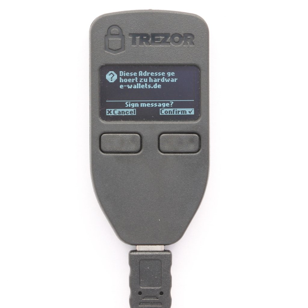 TREZOR Sign Message hardware wallet