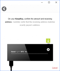Confirm KeepKey Bitcoin Send