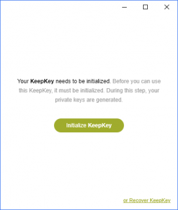 KeepKey setup required