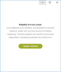 KeepKey Firmware Updae