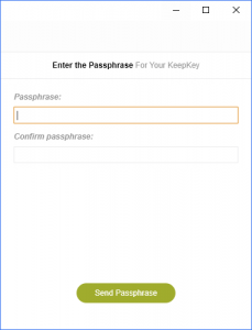 entering KeepKey Passphrase