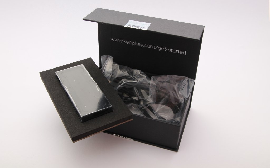 KeepKey packaging opened level taken out