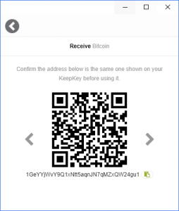 KeepKey Wallet Bitcoin Receive