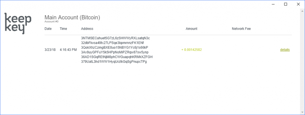 KeepKey Wallet Transactions