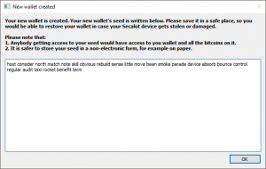 Secalot Bitcoin Wallet Setup Step 6