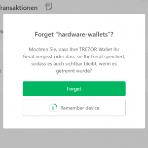 Forgotten or remember wallet